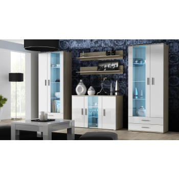Komoda 120cm SOHO S7 dąb sonoma/ biały połysk