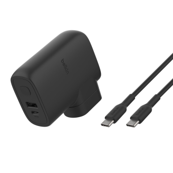 Ładowarka z Powerbankiem Belkin BoostCharge Hybrid Wall Charger 25W + Power Bank 5K + Travel Adapter Kit 1xUSB-A + 1xUSB-C PD3.0 5000mAh 20W Black