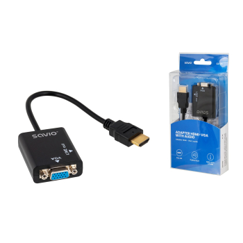 Adapter SAVIO cl-23 (HDMI M - D-Sub (VGA) F; 0,20m; kolor czarny)