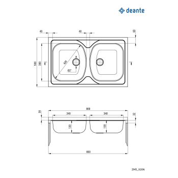 Deante Tango ZM5320N zlewozmywak stalowy 80x50 cm