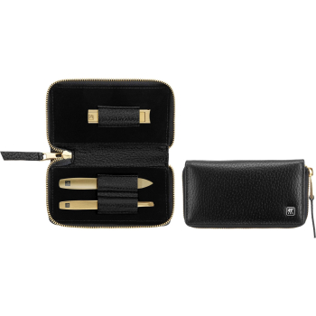 Zestaw do manicure ZWILLING Twinox Gold Edition 97746-004-0 - czarne skórzane etui 3 elementy - czarny