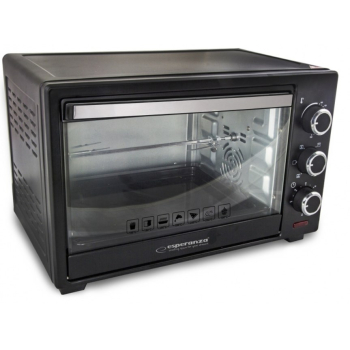 Mini piekarnik z konwekcją i rożnem Esperanza NAPOLI EKO006 (Pokrętło; 1600W; kolor czarny)