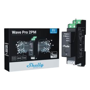 Shelly Qubino Wave Pro 2PM? przekaźnik zasilający Czarny