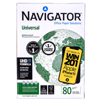 Papier xero ksero biurowy Universal Premium Navigator 8247A80 (A4; 80g/m2; 500 szt.arkuszy; papier biały)