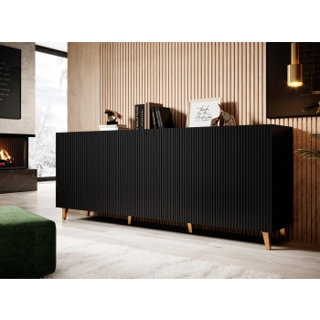 Komoda PAFOS 200x40x82 czarny mat