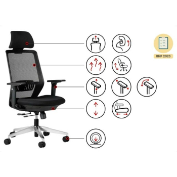 Ergonomiczny fotel biurowy SPECTRUM czarny