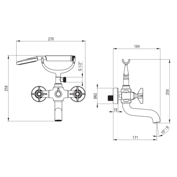 Deante Temisto BQTN11D bateria wannowo-prysznicowa