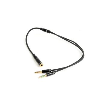 Kabel GEMBIRD CCA-418M (Mini Jack x2 M - 4-Pin, Jack stereo 3,5 mm F; 0,20m; kolor czarny)