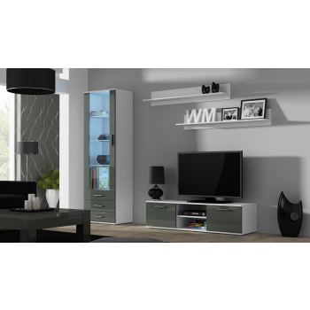 Witryna SOHO S1 biały/ szary połysk