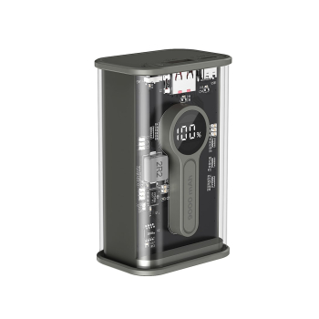 Gembird PB09-TQC3-01 Transparentny power bank QC3.0 z szybkim ładowaniem, 9000 mAh, czarny