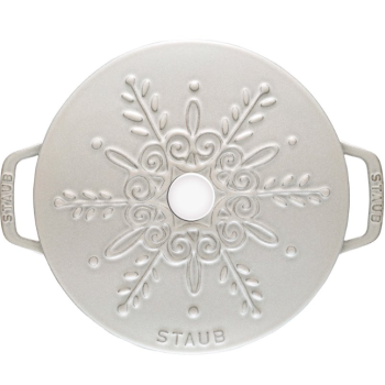 Garnek żeliwny okrągły snowflake STAUB  40506-548-0 - biały 3.6 ltr