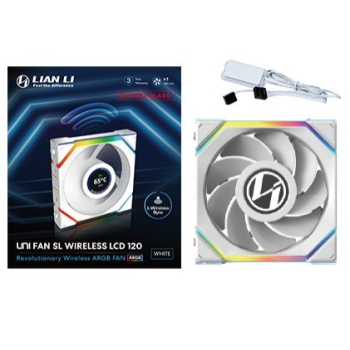 Lian Li UNI FAN SL Wireless LCD 120 Reverse Blade Obudowa komputera Wentylator 12 cm Biały 1 szt.