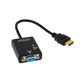 Adapter SAVIO cl-23 (HDMI M - D-Sub (VGA) F; 0,20m; kolor czarny)