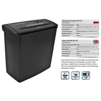Niszczarka do dokumentów Esperanza BLADE EN101