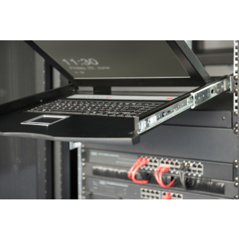 Digitus Konsola modułowa z monitorem TFT o przekątnej 19” (48,3 cm), 16-portowym przełącznikiem KVM & touchpadem, klawiatura amerykańska