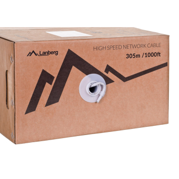 Kabel sieciowy Lanberg LCU6-12CU-0305-S (UTP; 305m; kat. 6; kolor szary)