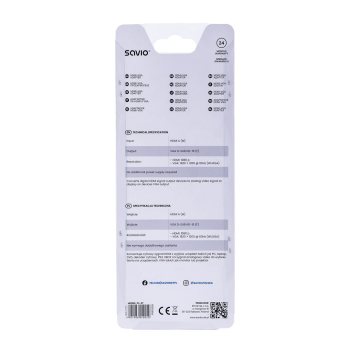 Adapter SAVIO cl-27 (HDMI M - D-Sub (VGA) F; 0,10m; kolor biały)
