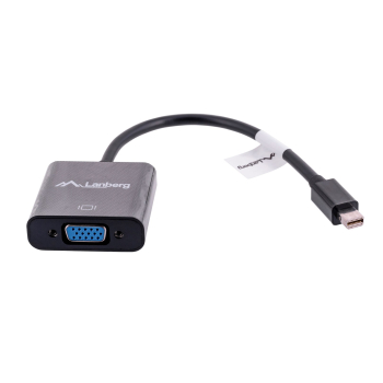 Adapter Lanberg AD-0006-BK (Mini DisplayPort M - D-Sub (VGA) F; 0,20m; kolor czarny)