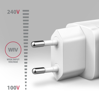Axagon ACU-PQ30W Ladegerät QC3.0.4.0/AFC/FCP/PPS/Apple+ PD USB-C 30W - weiß - USB Typ C Telefon komórkowy, Smartfon, Smartwatch, Tablet, Uniwersalne B