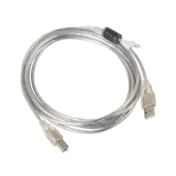 Kabel Lanberg CA-USBA-12CC-0030-TR (USB 2.0 M - USB 2.0 typu B M; 3m; kolor przeźroczysty)