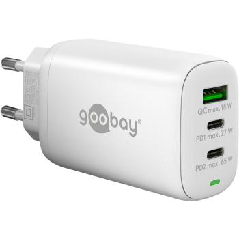 Goobay 65408 ładowarka do urządzeń przenośnych Słuchawki, Laptop, Smartfon, Tablet Biały Prąd przemienny Szybkie ładowanie Wewnętrzna