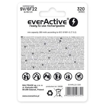 Zestaw akumulatorków everActive EVHRL22-320 (320 mah ; Ni-MH)