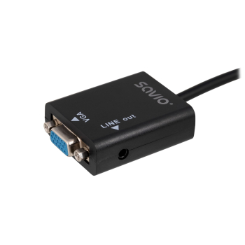 Adapter SAVIO cl-23 (HDMI M - D-Sub (VGA) F; 0,20m; kolor czarny)