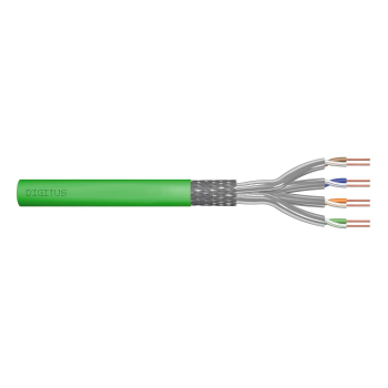 Kabel instalacyjny DIGITUS kat.8.2, S/FTP, Dca, AWG 22/1, LSOH, 50m, zielony, szpula