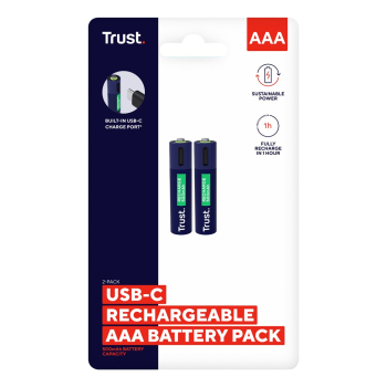 Baterie AAA Trust USB-C RECHARGEABLE BATTERIES 2P