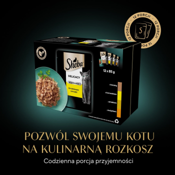 SHEBA Delicacy in Jelly Smaki Drobiowe - mokra karma dla kota - saszetka - 12x85 g