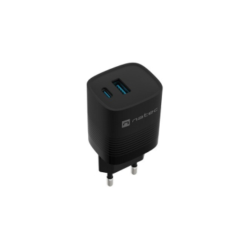 NATEC ŁADOWARKA RIBERA GAN 1X USB-A + 1X USB-C 30W CZARNA NUC-2141