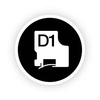 DYMO D1 Polyesterband Vorteilspack 19mmx7m schwarz-weiß 10 Stück