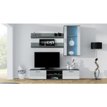Zestaw SOHO 5 (RTV180 + Wit.Wisz + Półki) SZ/BI POŁ