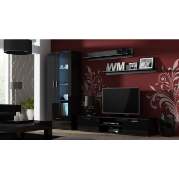 Witryna SOHO S6 2D2S czarny/ czarny połysk