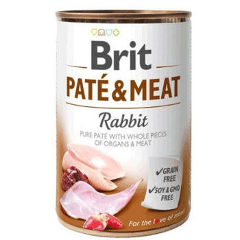 Karma BRIT PATÉ & MEAT z królikiem - mokra karma dla psa 400g