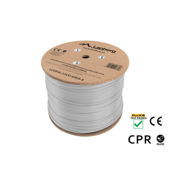 LANBERG KABEL UFTP KAT. 6A 305M DRUT CU LSZH SZARY CPR+FLUKE PASSED