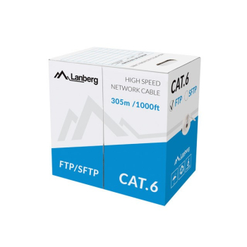 Kabel sieciowy Lanberg LCF6-11CU-0305-S (FTP; 305m; kat. 6; kolor szary)