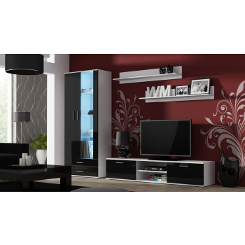 Witryna SOHO S6 2D2S biały/ czarny połysk