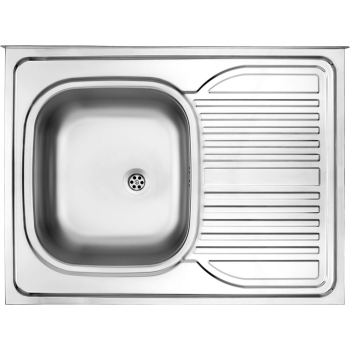 Zlewozmywak stalowy 1-komorowy z ociekaczem po prawej stronie - nakładany ZM6 011P 5907650846512