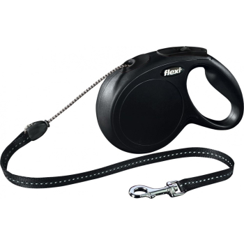 Smycz flexi automatyczna New Classic M linka 8 m - dla psa do 20 kg, kolor czarny