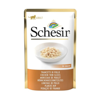 SCHESIR dla kotów Adult Cienkie Plasterki z Kurczaka 85g