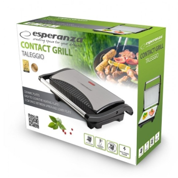 Grill elektryczny stołowy Esperanza Taleggio EKG006 (stołowy-zamknięty; 750W; kolor inox)