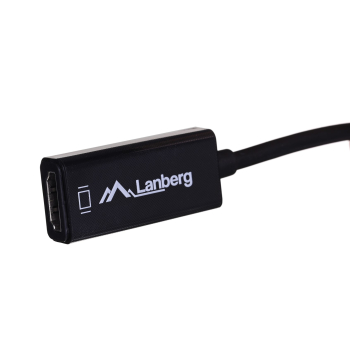 Adapter Lanberg AD-0005-BK (Mini DisplayPort M - HDMI F; 0,20m; kolor czarny)