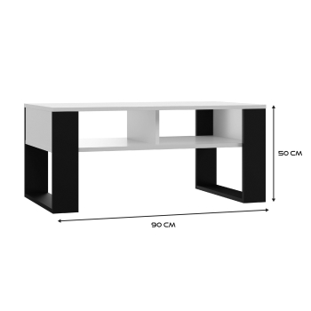 Stolik ława MODERN 2P 90x58xH50 biały/czarny