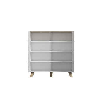Komoda LOTTA 110 4D biały+ dąb sonoma