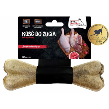 Syta Micha Kość do żucia z kaczką i malinami - przysmak dla psa - 13,5cm