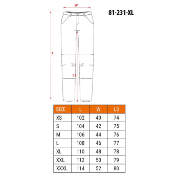 NEO tools 81-231-XL spodnie ochronne