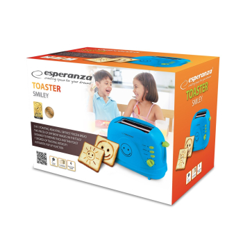 Toster Esperanza Smiley EKT003B (750W; kolor niebieski)