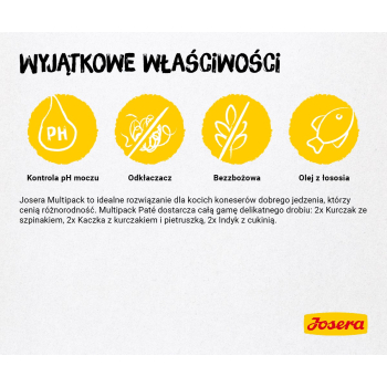 JOSERA Multipack Pate Kurczak kaczka indyk - mokra karma dla kota - 6x85 g