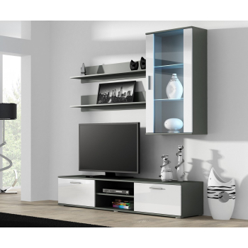 Zestaw SOHO 5 (RTV180 + Wit.Wisz + Półki) SZ/BI POŁ